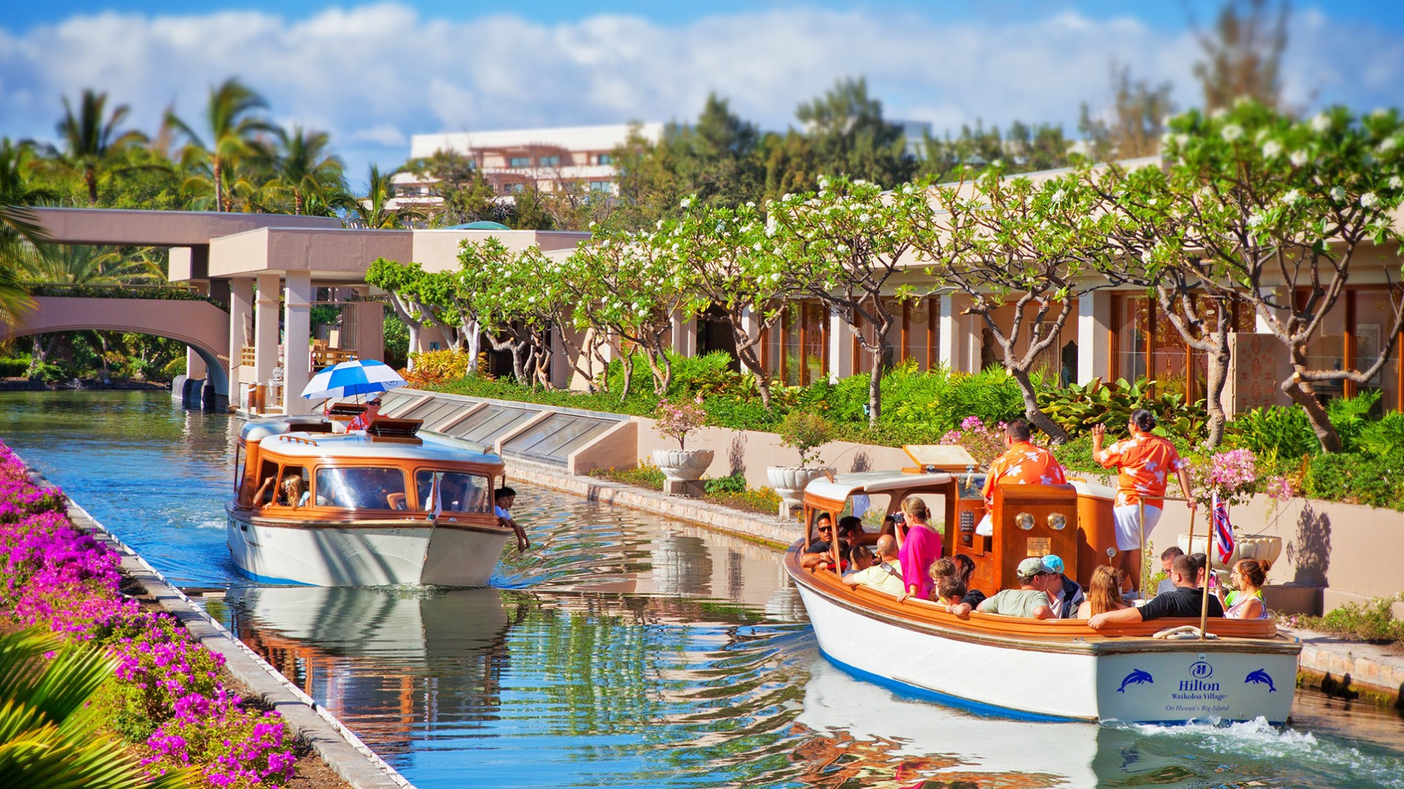 Passengers on boats at Hilton Waikoloa - Big Island, Hawaii