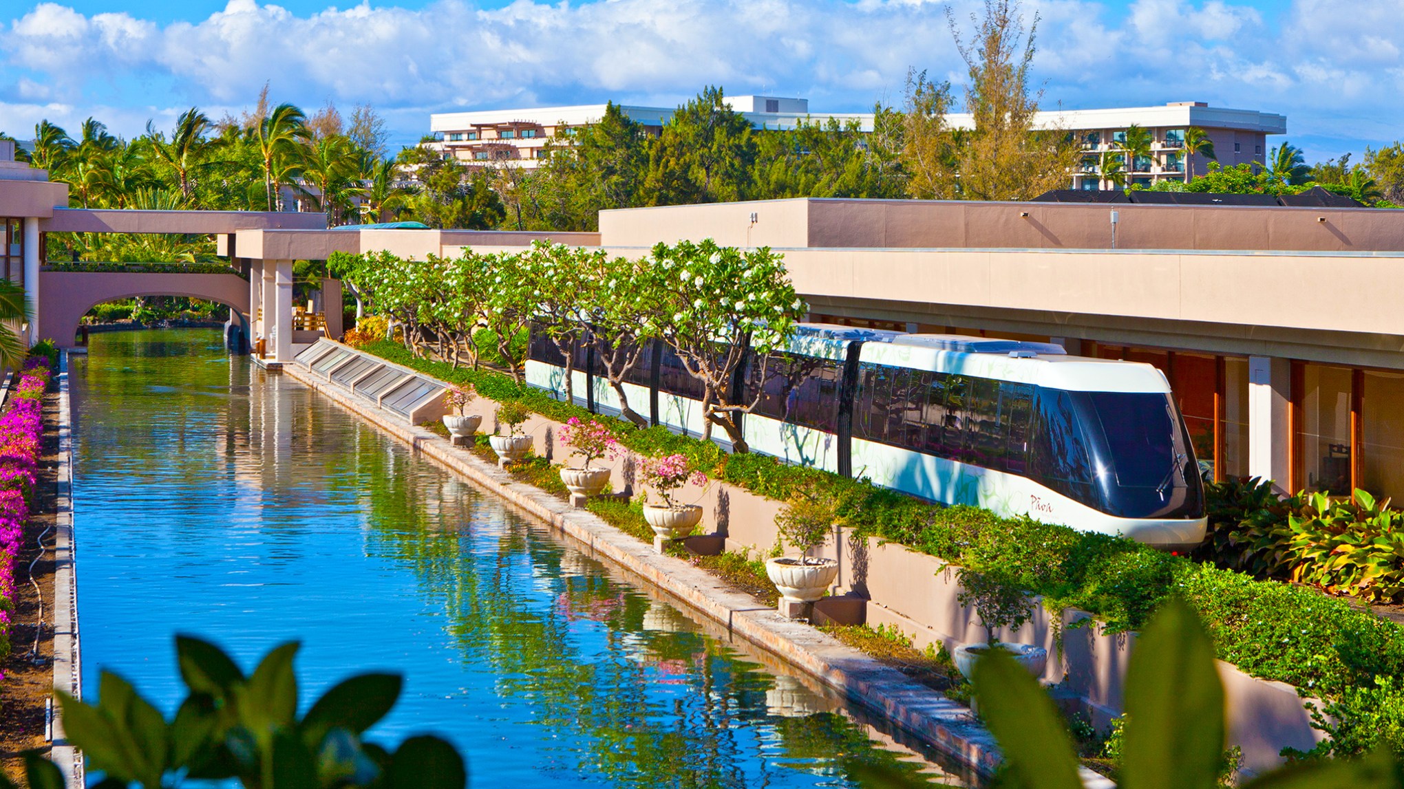 Train passing at Hilton Waikoloa - Big Island, Hawaii