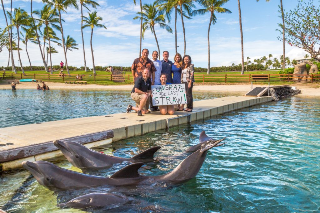 Hilton Waikoloa Villagers holding Hilton Waikoloa Villagers holding