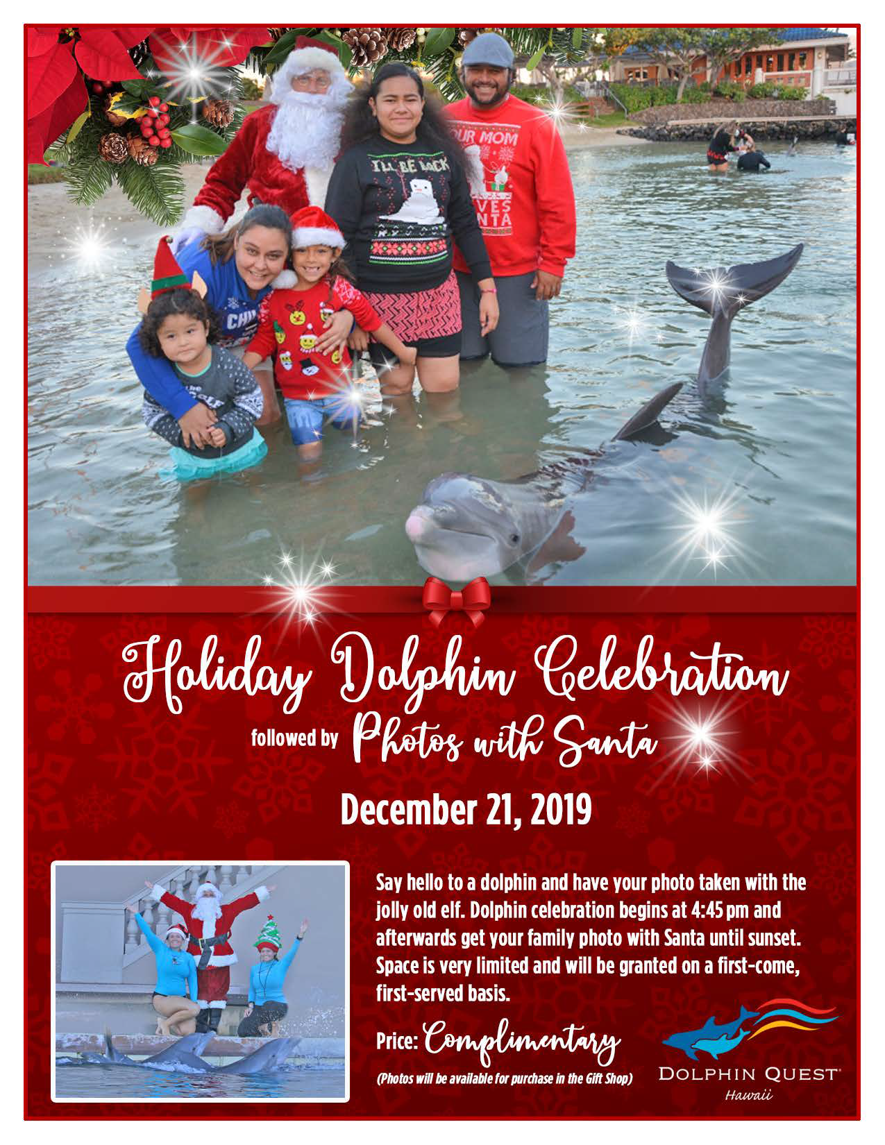 Holiday Dolphin Celebration and Photos with Santa.