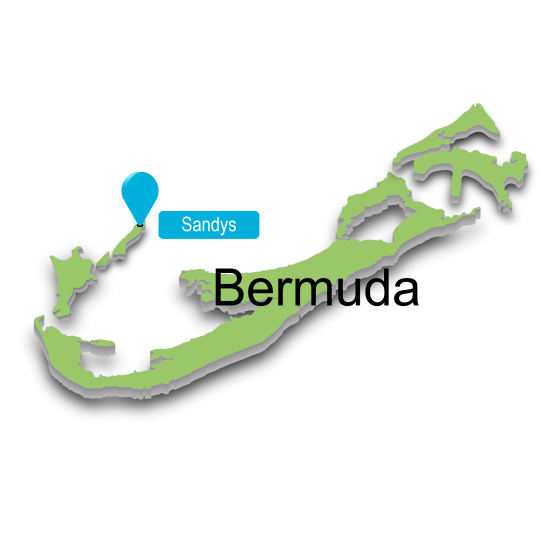 A map of Bermuda.