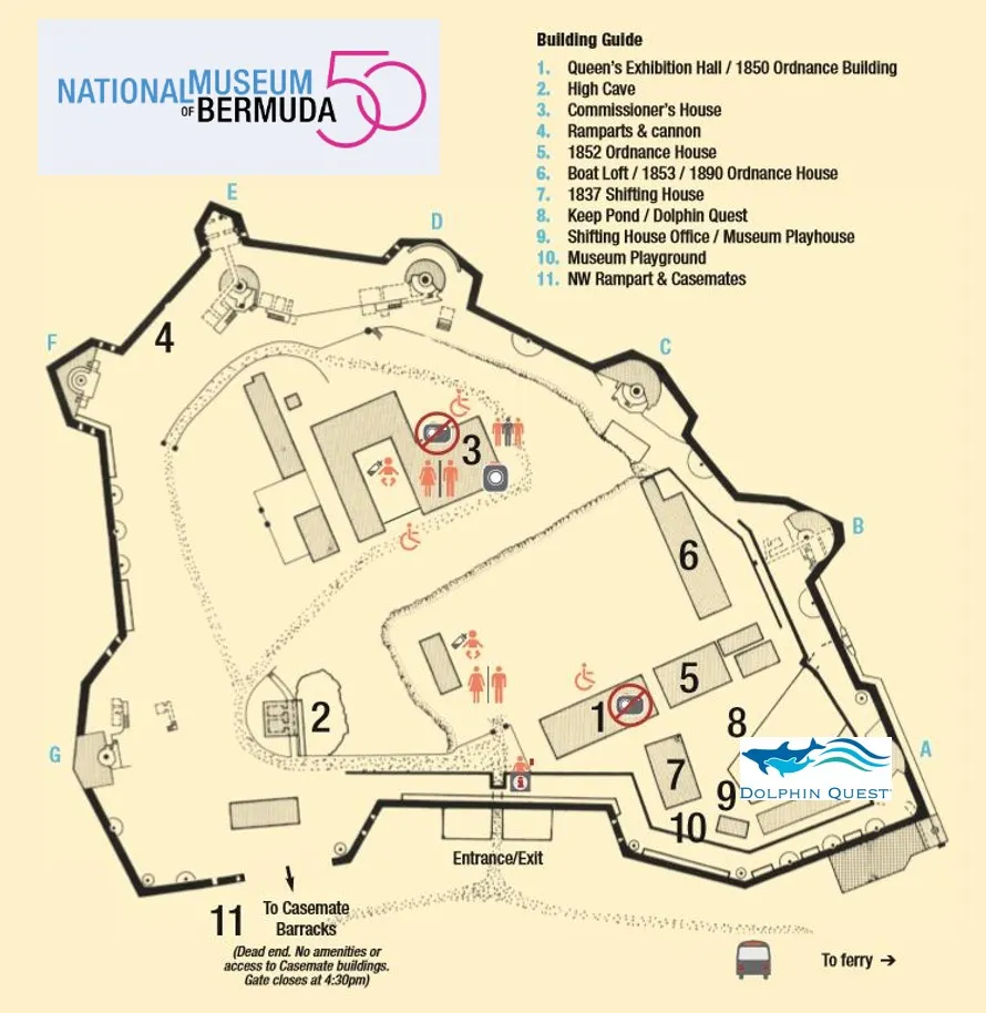A map of National Museum of Bermuda.