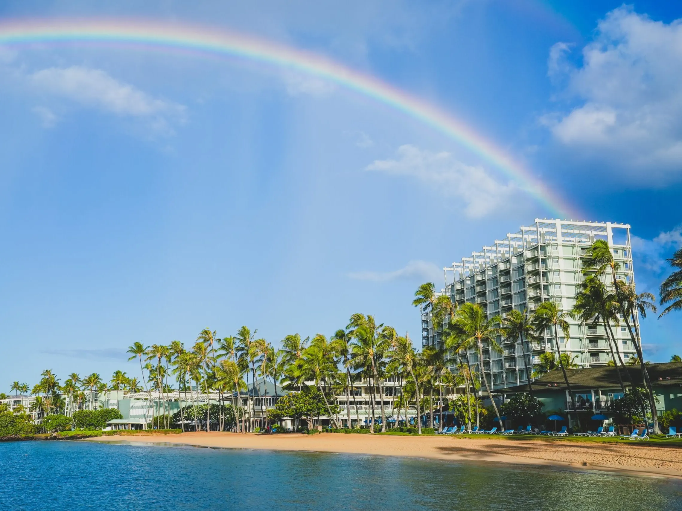 Rainbow over Kahala Hotel Resort and Dolphin Quest