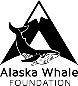 Logo of a whale with a mountain background and text 'Alaska Whale Foundation'.