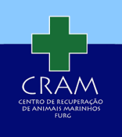 Green cross above CRAM logo with blue background, text in Portuguese.