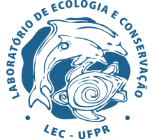 Logo of dolphins and a turtle with text 'Laboratório de Ecologia e Conservação LEC - UFPR'.