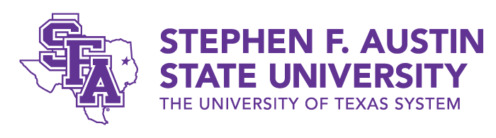 sfa_logo Logo of Stephen F. Austin State University in purple with Texas map outline.