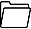 Black outline of a folder icon on a white background.